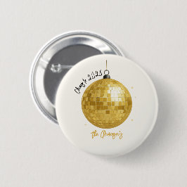Bóton Redondo 5.08cm Bola de Discoteca Champanhe Ano Novo 2026