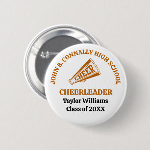 Bóton Redondo 5.08cm Bola de Espírito Personalizada de Cheerleader do E