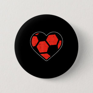 Bóton Redondo 5.08cm Bola de Futebol Coração Dia dos Namorados Esportes