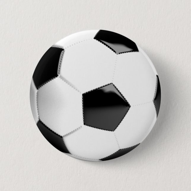 Bóton Redondo 5.08cm Bola de Futebol Preta e Branca (Frente)