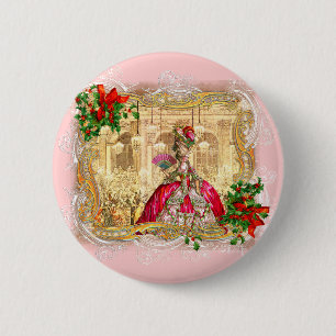Bóton Redondo 5.08cm Bola de Natal Marie Antoinette