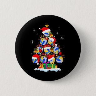 Bóton Redondo 5.08cm Bola de Voleibol de Árvore de Natal Santa Hat Engr