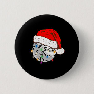 Bóton Redondo 5.08cm Bola de Voleibol Santa Hat Esportes Engraçados Xm