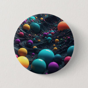 Bóton Redondo 5.08cm Bolas multicoloridas Arte