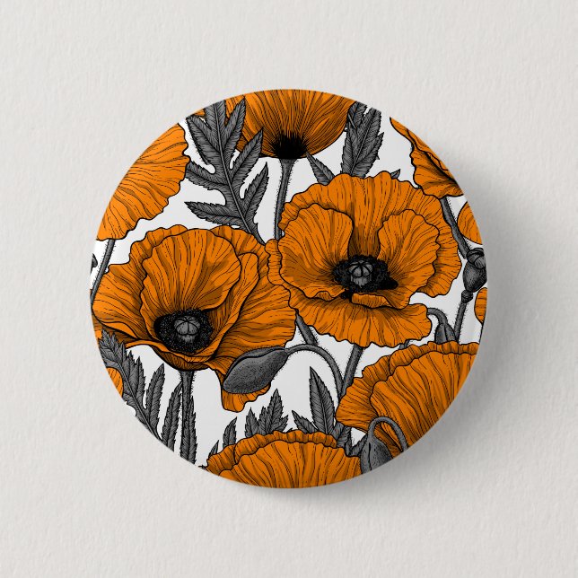 Bóton Redondo 5.08cm Bolhas de laranja em branco (Frente)