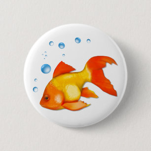 Bóton Redondo 5.08cm Bolhas de peixe Goldfish