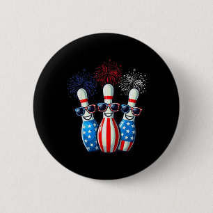 Bóton Redondo 5.08cm Boliche Fireworks American Usa Flag Sungs 4th Of