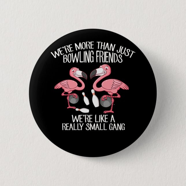 Bóton Redondo 5.08cm Boliche Flamingo Friends Bowler Girls (Frente)