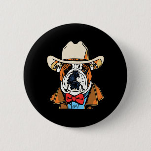 Bóton Redondo 5.08cm Boliche Inglês Diversão do Cowboy Ocidental Dog Bo