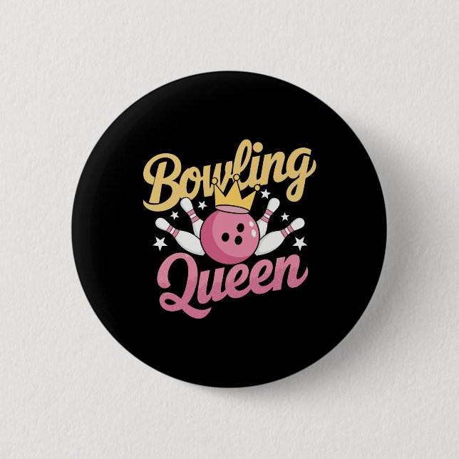 Bóton Redondo 5.08cm Boliche Rainha Bowler Boliche Engraçada (Frente)
