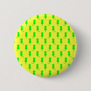 Bóton Redondo 5.08cm Bolinhas padrão de Pop de arte em Limão e amarelo