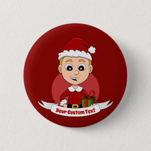 Bóton Redondo 5.08cm Bolo de desenho animado de Natal