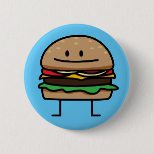 Bóton Redondo 5.08cm Bolo do queijo da carne da carne à terra do