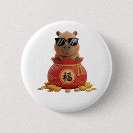 Bóton Redondo 5.08cm Bolsa da Sorte Capivara Botão do Ano Novo Chinês