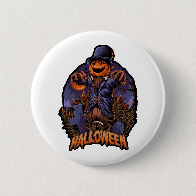 Bóton Redondo 5.08cm bombeiro halloween camisa halloween (Frente)