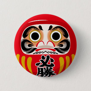 Bóton Redondo 5.08cm Boneca de Daruma