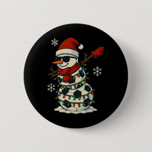 Bóton Redondo 5.08cm Boneco de Neve de Futebol Dabbing Natal Divertido