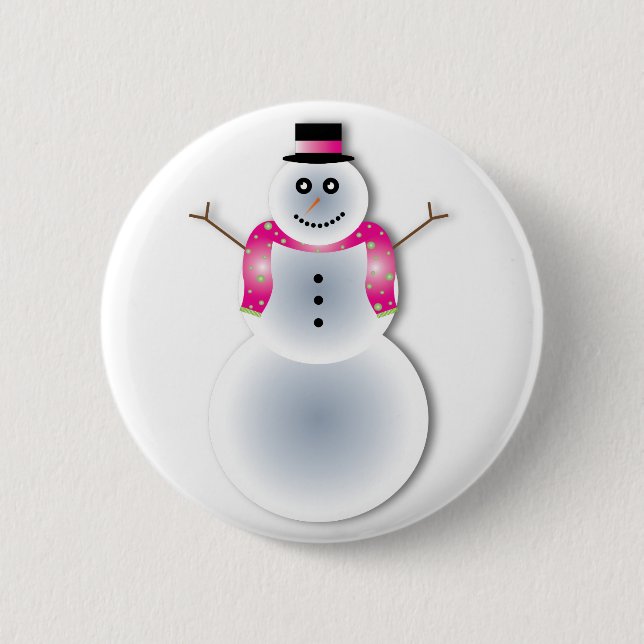 Bóton Redondo 5.08cm boneco de neve de natal assustador (Frente)