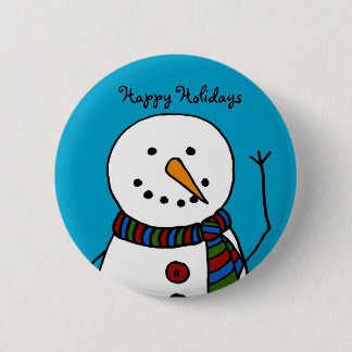 Bóton Redondo 5.08cm boneco de neve de ondulação