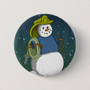Bóton Redondo 5.08cm Boneco de neve do sapador-bombeiro