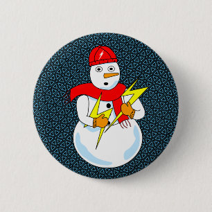 Bóton Redondo 5.08cm Boneco de Neve Elétrico