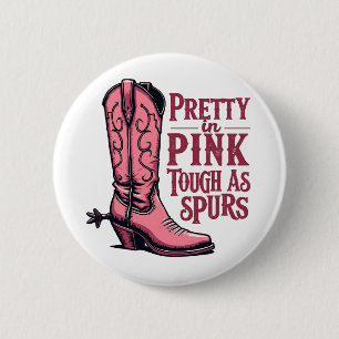 Bóton Redondo 5.08cm Bonito a rosa forte como Spurs Cowgirl Boot Wester