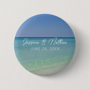 Bóton Redondo 5.08cm Bonito Favor de Casamento Personalizado Da Praia H
