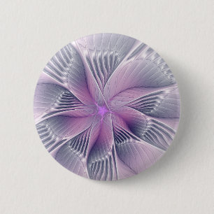 Bóton Redondo 5.08cm Bonito Flor Rosa Moderna Abstrato de Arte Fractal
