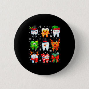 Bóton Redondo 5.08cm Bonito Homem de Neve de Natal com Dente Dental Nat