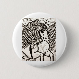 Bóton Redondo 5.08cm Bonito Pegacorn em Voo