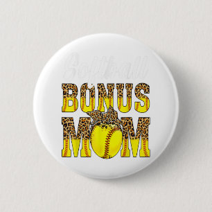 Bóton Redondo 5.08cm Bônus de Softball Dia da Mãe Dia do Jogo Mulheres 