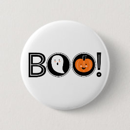 Bóton Redondo 5.08cm Boo! Botão Pinback do Halloween