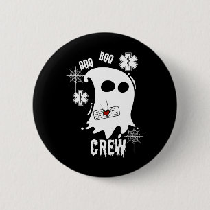 Bóton Redondo 5.08cm Boo Ghost Paramedic Crew Costume Fácil Halloween