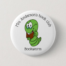 Bóton Redondo 5.08cm Bookworm do Clube de Livro Personalizado