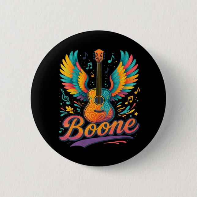 Bóton Redondo 5.08cm Boone Guitar (Frente)