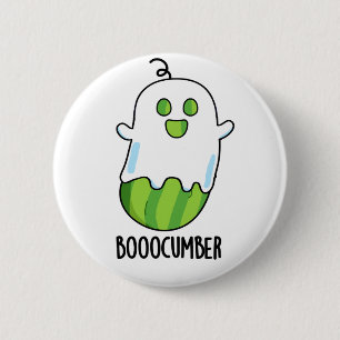 Bóton Redondo 5.08cm Booocumber Funny Ghost Cucumber Pun