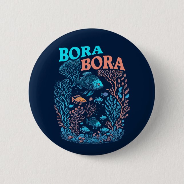 Bóton Redondo 5.08cm Bora Bora Coral Reef (Frente)