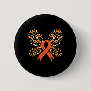 Bóton Redondo 5.08cm Borboleta Laranja Leucemia Leucemia Survivo