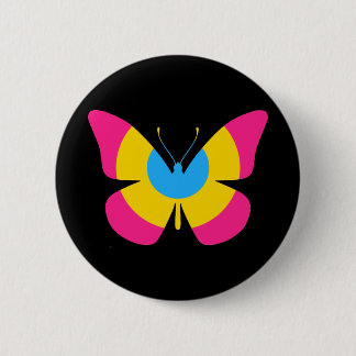 Bóton Redondo 5.08cm Borboleta Pansexual do orgulho