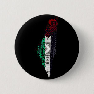 Bóton Redondo 5.08cm Bordado Palestino tatreez Mapa de bandeira livre