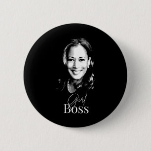 Bóton Redondo 5.08cm Boss Kamala Harris Para Democratas Liberais