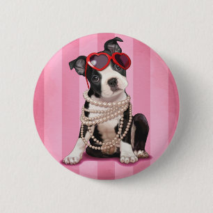 Bóton Redondo 5.08cm Boston Terrier
