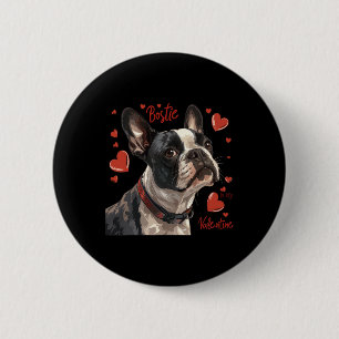 Bóton Redondo 5.08cm Boston Terrier é meu namorado Cute Pet Dog Owner 