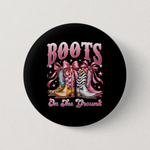 Bóton Redondo 5.08cm Bota Cowboy Ocidental Cowgirl Rosa Botas Leopardo