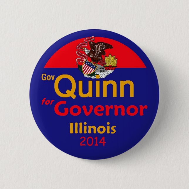 Bóton Redondo 5.08cm Botão 2014 de QUINN Illinois (Frente)