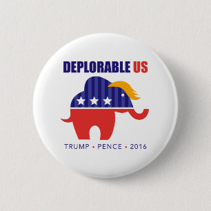 Bóton Redondo 5.08cm Botão 2016 da campanha do Toupee do elefante das