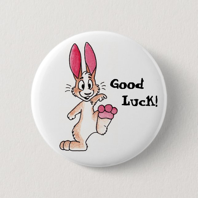 Bóton Redondo 5.08cm Botão afortunado do coelho (Frente)