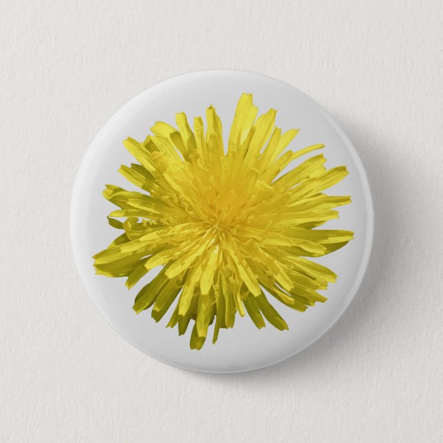 Bóton Redondo 5.08cm Botão Amarelo Dandelion (Frente)