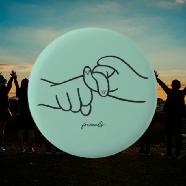 Bóton Redondo 5.08cm Botão Amigos ASL - Sinal pequeno, Significado gran (Criador carregado)