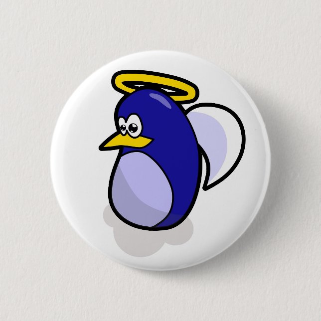 Bóton Redondo 5.08cm Botão Anjo Pinguim (Frente)